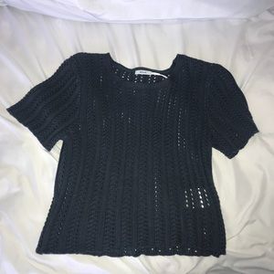 Short sleeve knitwear navy top